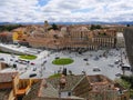 Top view of colorful Segovia old roman town city Spain