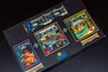 Top View of colourful deck building card game of Dominion the Big Box