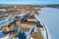 Top view of the complex of buildings of the old prison fortress of Hameenlinna