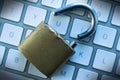 Computer security concept with broken lock Royalty Free Stock Photo