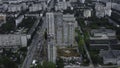 Top view of construction of multi-storey building in city. Stock footage. Construction of multi-storey building in city Royalty Free Stock Photo