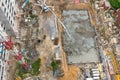 Top view of construction site with cranes Royalty Free Stock Photo