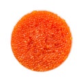 Top view of container with salted red salmon roe Royalty Free Stock Photo