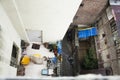 Top view of contrast of old and new building, Kasba Peth, Pune, India