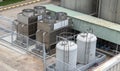 Top view cooling tower in industry plant