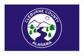 Top view of county of Cleburne, Alabama flag, USA, no flagpole. Plane design, layout. Flag background