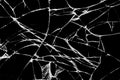 Top view cracked glass screen black and white. Royalty Free Stock Photo