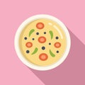 Top view cream soup icon flat vector. Cooking dining Royalty Free Stock Photo