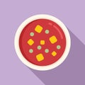 Top view cream soup icon flat vector. Cooking lunch Royalty Free Stock Photo