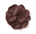 Top view of crispy dark chocolate wave chips Royalty Free Stock Photo