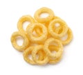 Top view of crispy onion rings Royalty Free Stock Photo