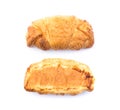 Top view Croissant isolated on white background