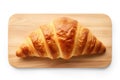 Top View, Croissant On A Wooden Boardon White Background