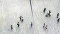 Top view crowd of people walk on business street pedestrian Royalty Free Stock Photo