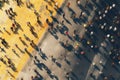 Top view crowd of people walking on the road Royalty Free Stock Photo