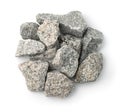 Top view of crushed granite stones