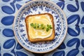 top view of cultured butter swirl on toast