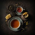 Top view of cup of black tea Royalty Free Stock Photo