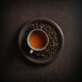 Top view of cup of black tea Royalty Free Stock Photo