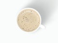 top view of cup of coffee with foam Royalty Free Stock Photo