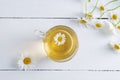 Top view of a cup of chamomile tea Royalty Free Stock Photo