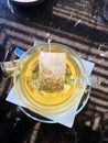 Top view of a cup of chamomile tea Royalty Free Stock Photo