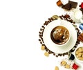 Top view of a cup of coffee Royalty Free Stock Photo