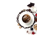 Top view of a cup of coffee Royalty Free Stock Photo