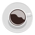 Top view of a cup of coffee. Vector Illustration Royalty Free Stock Photo