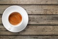 Top view of cup of delicious hot coffee Royalty Free Stock Photo