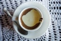 top view of cup of hot white and milk chocolate Royalty Free Stock Photo