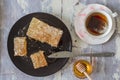 Top view of cup of red tea with honey Royalty Free Stock Photo