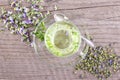 Herbal tea with heartsease Royalty Free Stock Photo