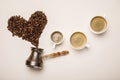 View of cups with fresh coffee Royalty Free Stock Photo
