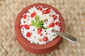 Top view of curd rice yogurt rice popular dish of South India Royalty Free Stock Photo