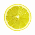 Top view of cut slice ripe lemon