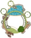 Top view of 3D green environment design