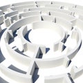 Top view of 3d model round labyrinth Royalty Free Stock Photo