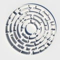 Top view of 3d model round maze Royalty Free Stock Photo