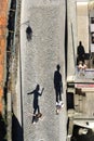 Top view of dancing boy and girl on the street in Porto Royalty Free Stock Photo