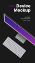 Top View. Dark Theme. Computer Advertisement Mockup. Vertical Design for Social Media Royalty Free Stock Photo