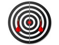 Top view dartboard with two red dart Royalty Free Stock Photo