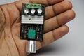 Top view of DC motor speed regulator board which use pulse width modulation