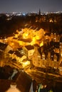 Top view on Dean village in old part of Edinburgh at night, capital of Scotland Royalty Free Stock Photo