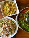 top view of decoration food on the table Royalty Free Stock Photo