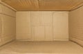 Top view of deep empty cardboard box, opened brown paper carton box, empty cardboard box close up, inside view Royalty Free Stock Photo