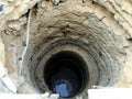 Top view of  deep well without water Royalty Free Stock Photo