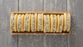 top view delicious alfajores cookies. High quality photo