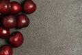 Top view of delicious bigarreau cherry with copy space for text