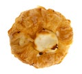 Top view of a delicious cream cheese danish isolated on a white background